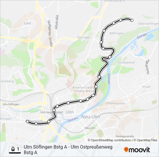 1 Light Rail Line Map