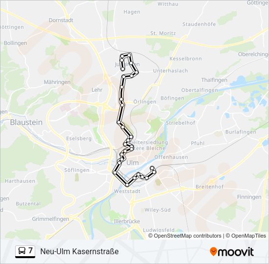 Автобус 7: карта маршрута