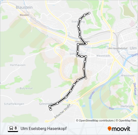 Buslinie 8 Karte