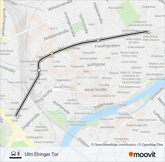 E Bus Line Map