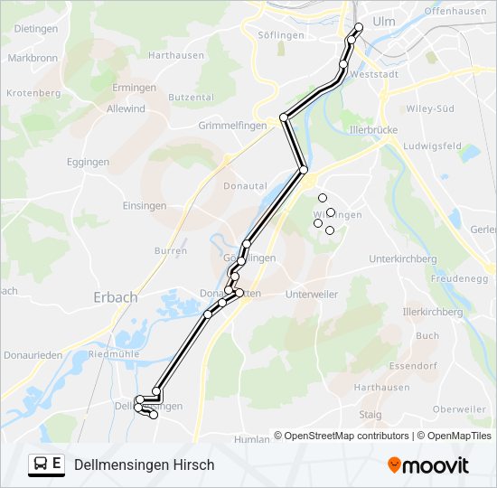 E Bus Line Map