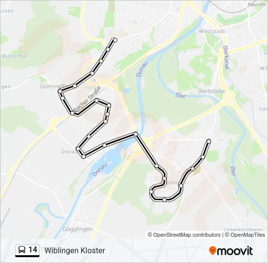 14 Bus Line Map