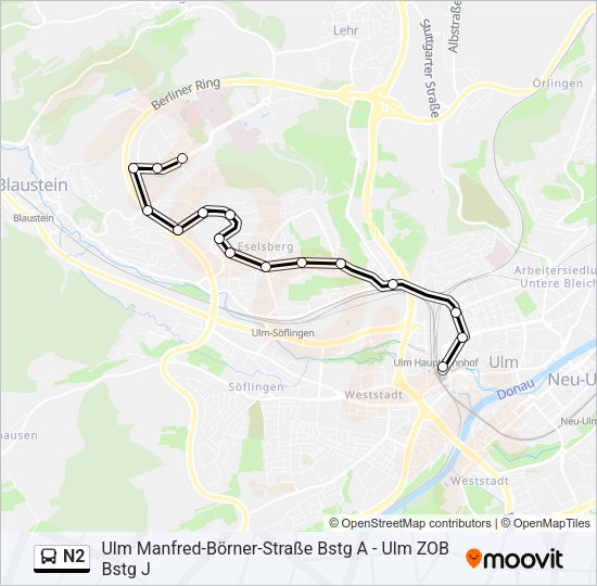 N2 Bus Line Map