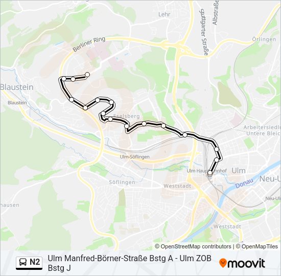 N2 Bus Line Map