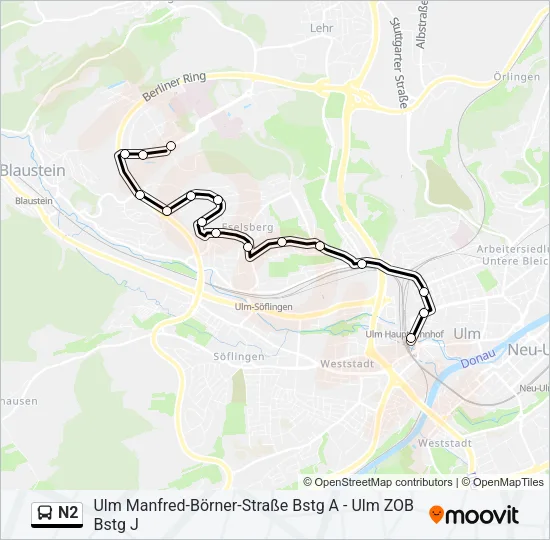 N2 Bus Line Map