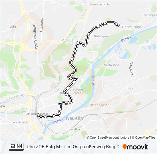N4 Bus Line Map