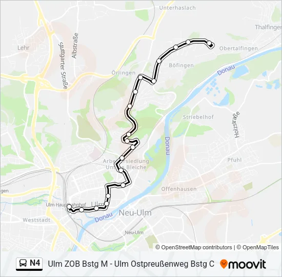 N4 Bus Line Map
