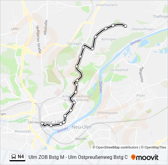 N4 Bus Line Map