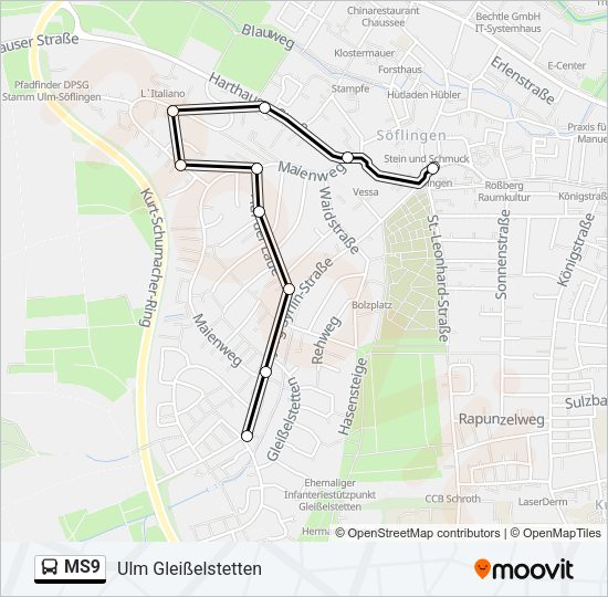 MS9 Bus Line Map