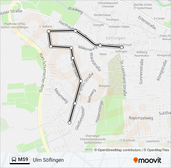 MS9 Bus Line Map