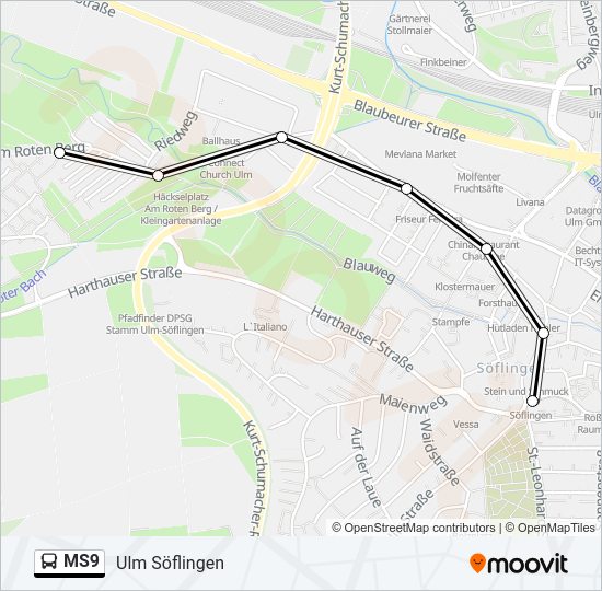 MS9 Bus Line Map