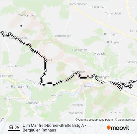 36 Bus Line Map