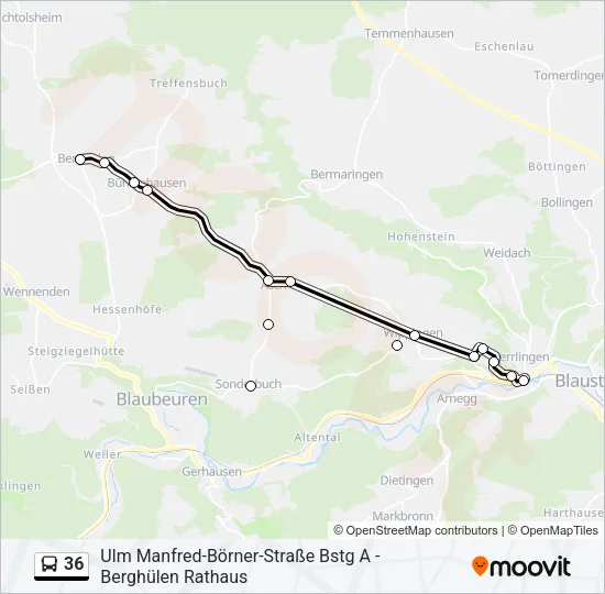 36 Bus Line Map