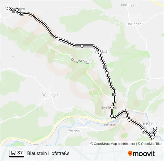 37 Bus Line Map