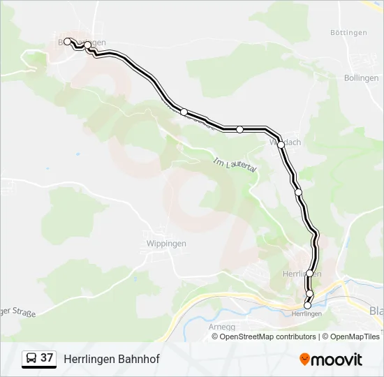 37 Bus Line Map