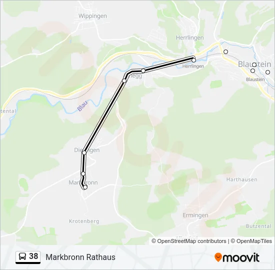 38 Bus Line Map