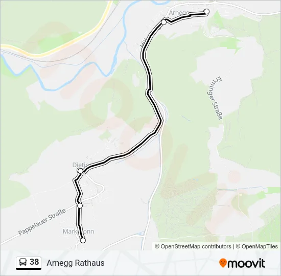 38 Bus Line Map