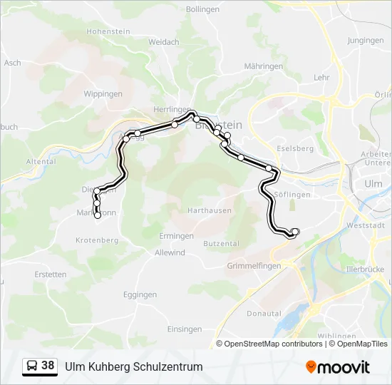 38 Bus Line Map