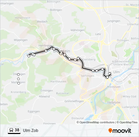 38 Bus Line Map