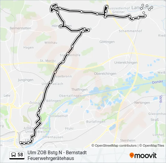 58 Bus Line Map
