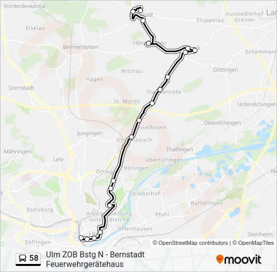 58 Bus Line Map