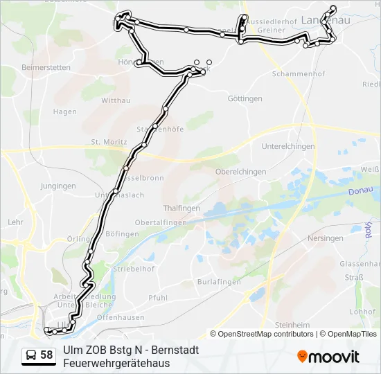 58 Bus Line Map
