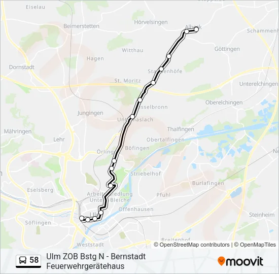 58 Bus Line Map