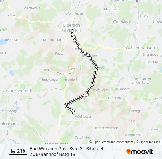 216 Bus Line Map