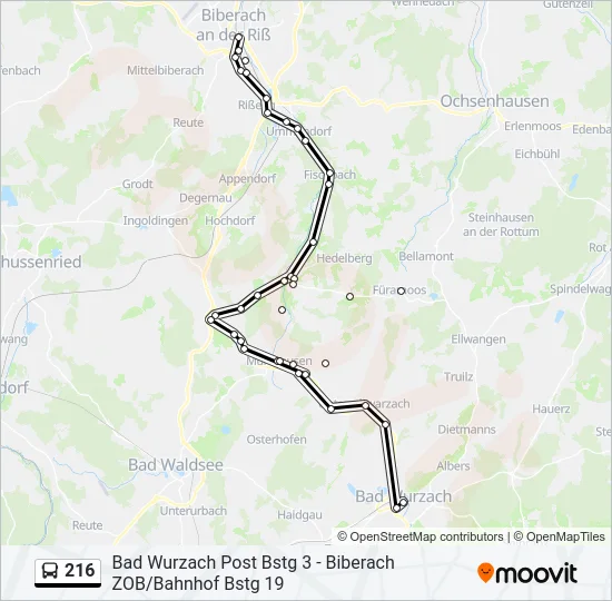216 Bus Line Map