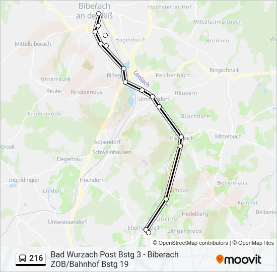216 Bus Line Map