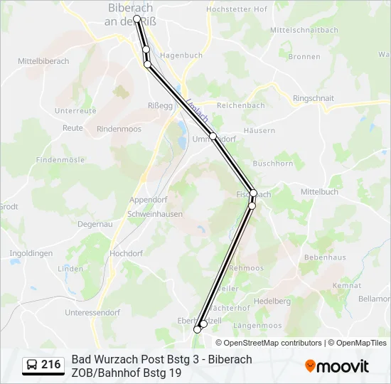 216 Bus Line Map