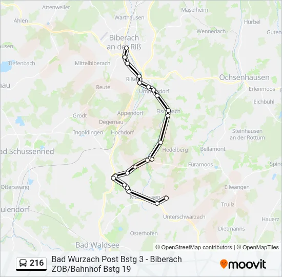 216 Bus Line Map