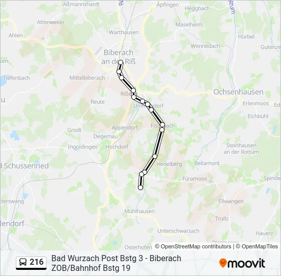 216 Bus Line Map