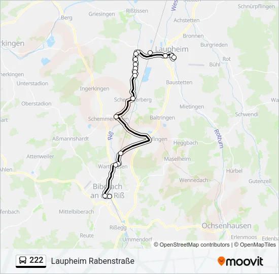 222 Bus Line Map