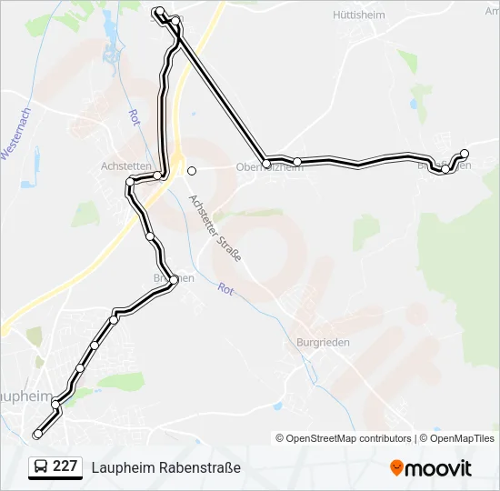 227 Bus Line Map