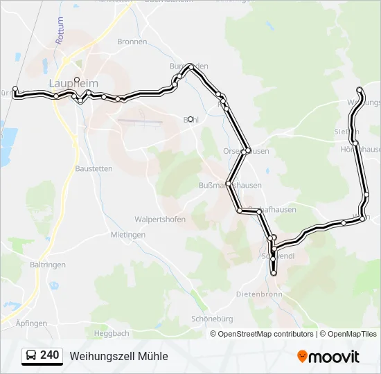 240 Bus Line Map