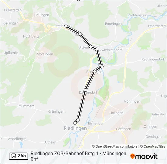 265 Bus Line Map