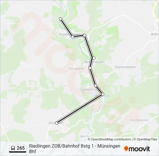 265 Bus Line Map