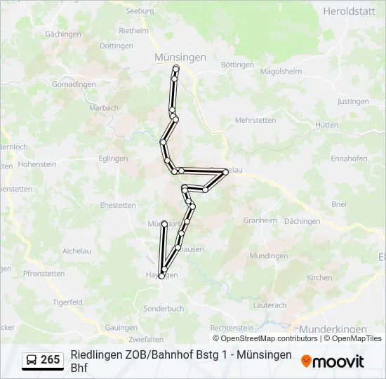 265 Bus Line Map