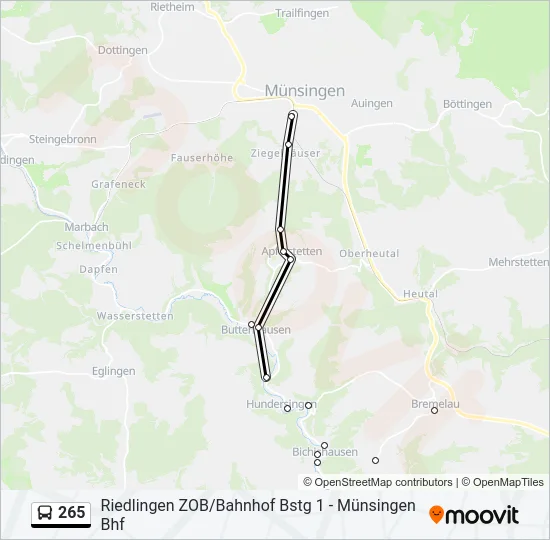 265 Bus Line Map