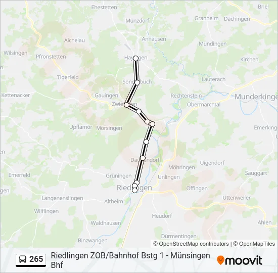 265 Bus Line Map