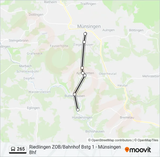 265 Bus Line Map
