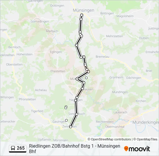 265 Bus Line Map