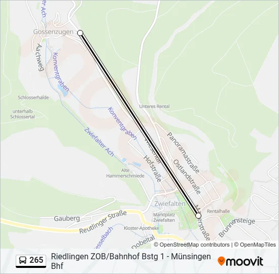 265 Bus Line Map