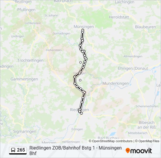 Автобус 265: карта маршрута