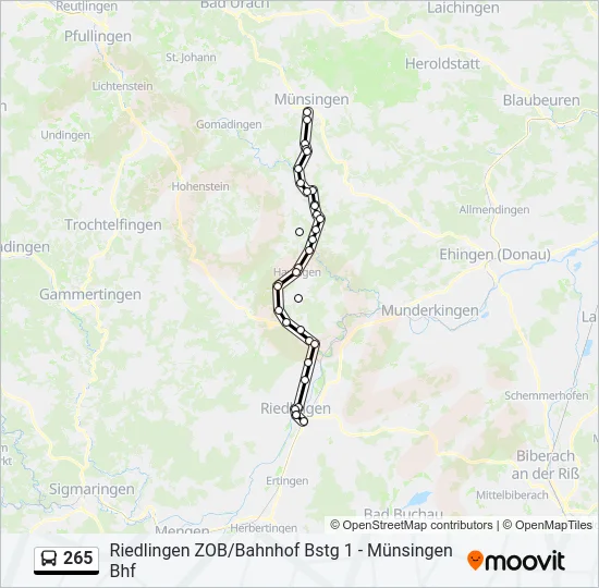 265 Bus Line Map