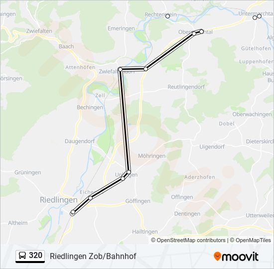 Маршрут 320: Расписание, Карты И Остановки - Riedlingen Zob.