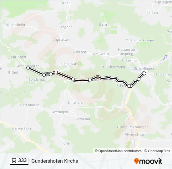 333 Bus Line Map