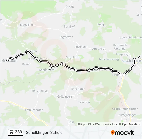 333 Bus Line Map