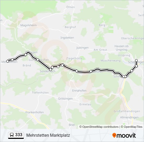 Автобус 333: карта маршрута